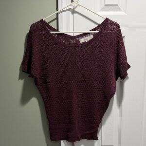 LOFT Deep Burgundy Knit Blouse